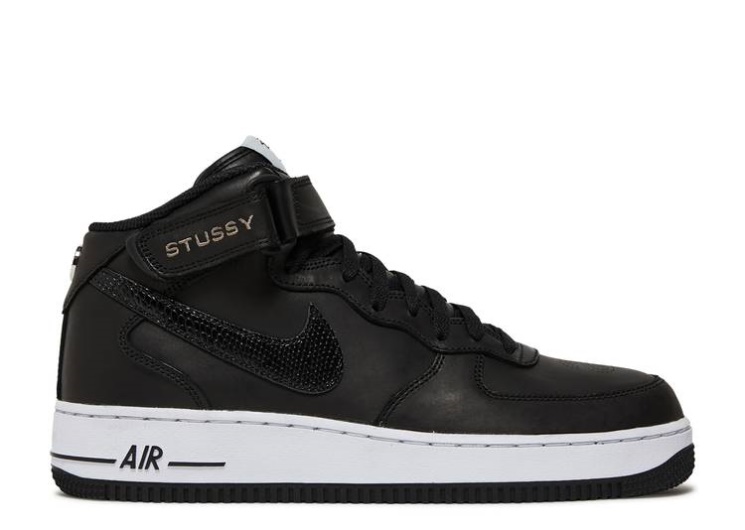 Nike Stussy X Air Force 1 Mid - Black Snakeskin