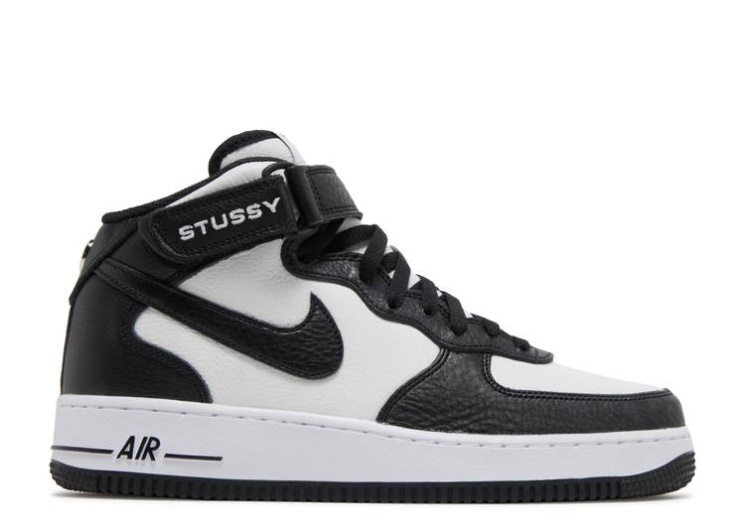 Nike Stussy X Air Force 1 Mid - Black White