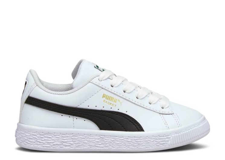 Puma Basket Classic 21 Little Kid - White Black