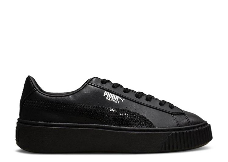 Puma Basket Platform Bling Jr - Black