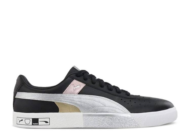 Puma Clyde Hacked Perf Toe Metal - Black Silver