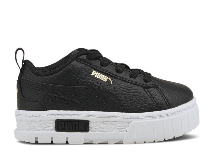 Puma Mayze Leather Infant - Black Team Gold