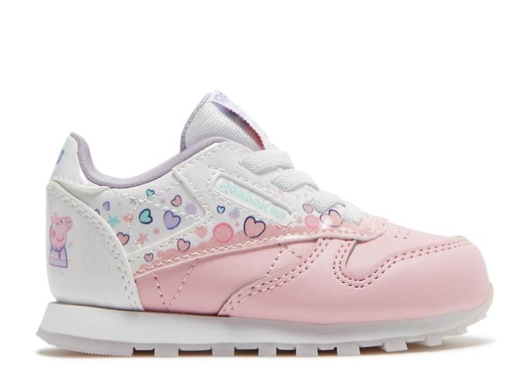 Reebok Peppa Pig X Classic Leather Toddler - Bubbles And Hearts