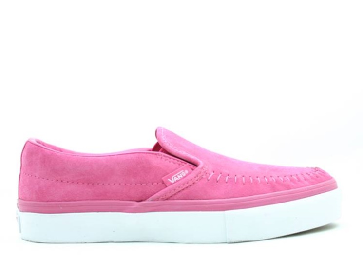 Vans Classic Moc Slip On Lx Fuchsia Rose/White