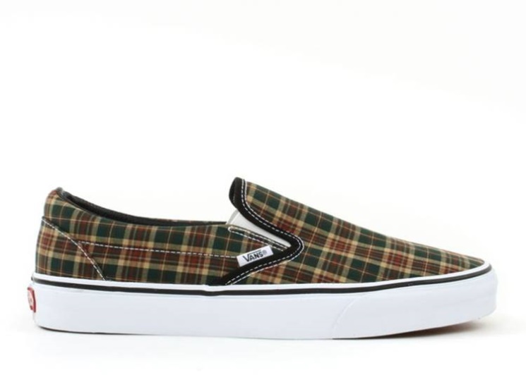 Vans Classic Slip-On Green Plaid