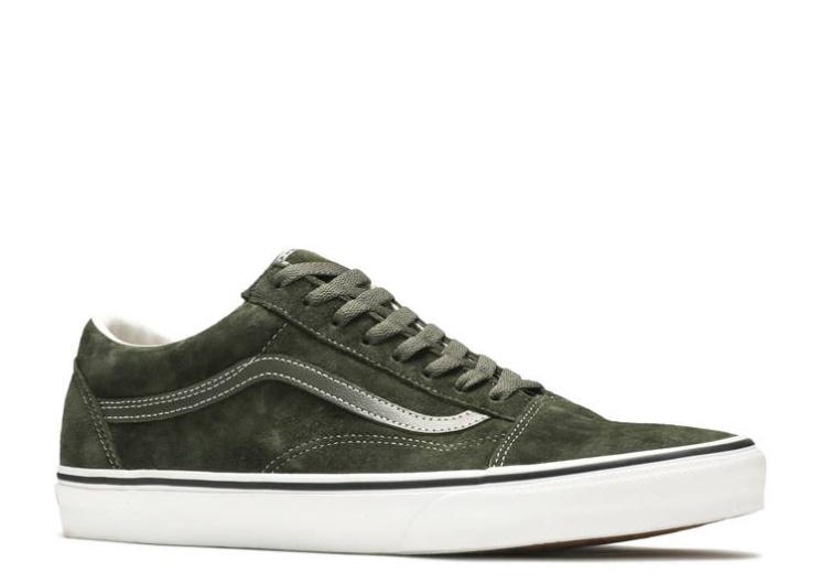 Vans Old Skool - Pig Suede Olive/True White