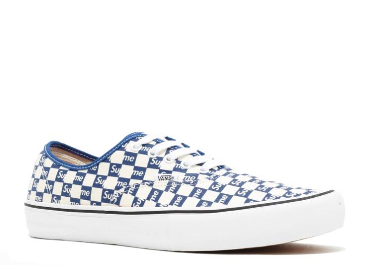 Vans Supreme X Authentic Pro - Checkered Blue