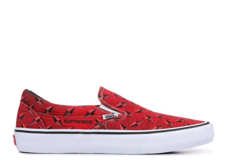 Vans Supreme X Classic Slip-On Pro - Diamond Plate Red