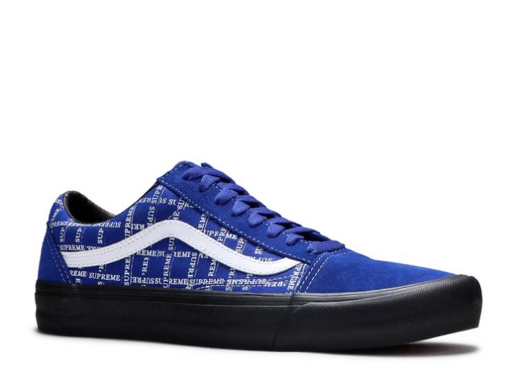 Vans Supreme X Old Skool Pro - Logo Pattern Royal/Black