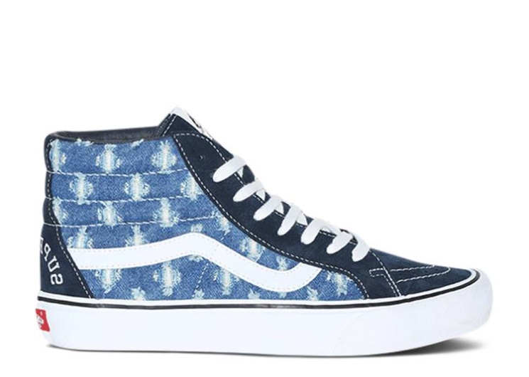 Vans Supreme X Sk8-Hi - Blue Hole Punch Denim
