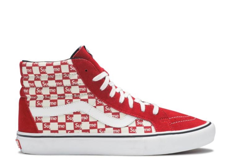 Vans Supreme X Sk8-Hi Pro - Checkered Red