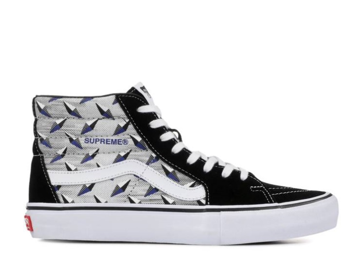 Vans Supreme X Sk8-Hi Pro - Diamond Plate Black Grey