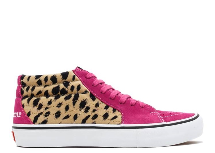 Vans Supreme X Sk8-Mid Pro - Cheetah Velvet Magenta