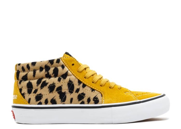 Vans Supreme X Sk8-Mid Pro - Cheetah Velvet Ylw
