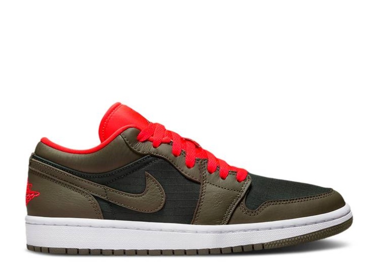 Wmns Air Jordan 1 Low Se - Black Olive Bright Crimson