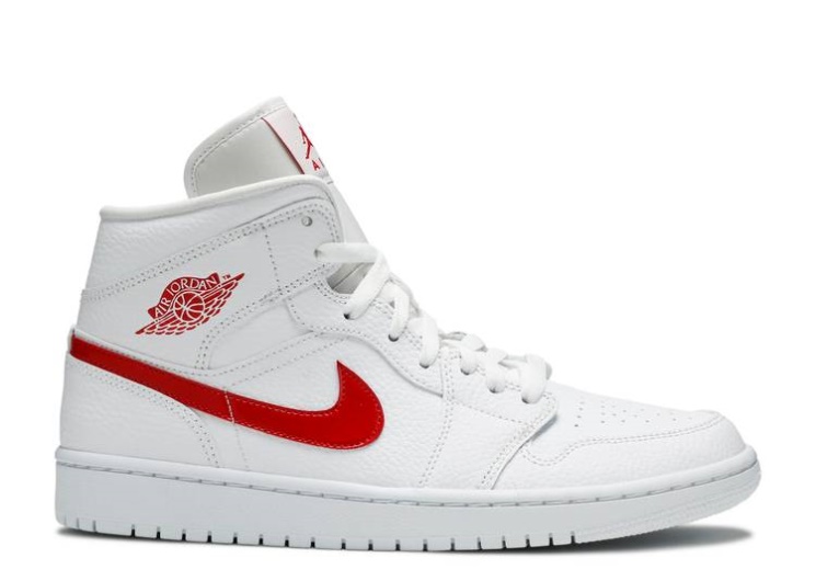 Wmns Air Jordan 1 Mid - White University Red