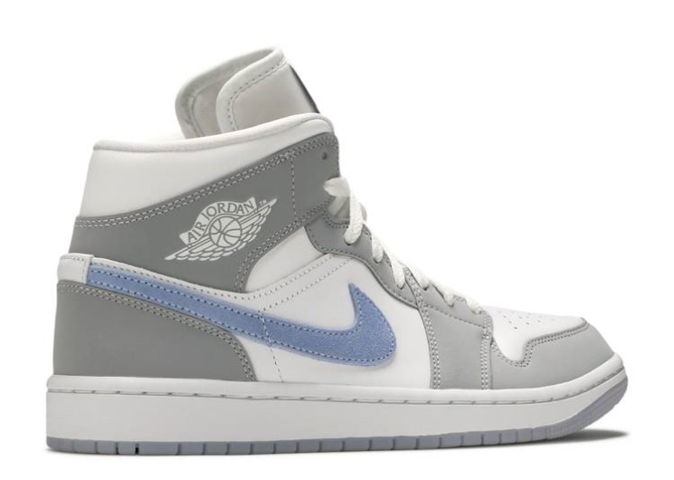 Wmns Air Jordan 1 Mid - Wolf Grey Aluminum