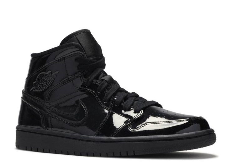 Wmns Air Jordan 1 Mid Patent Se - Triple Black