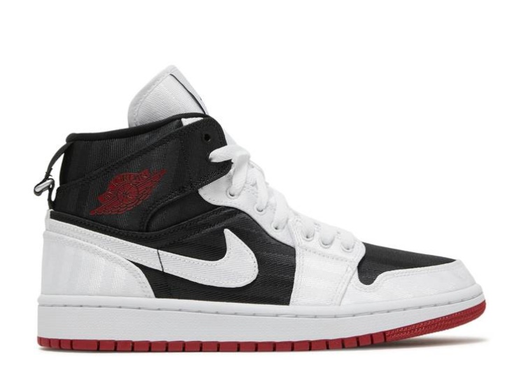 Wmns Air Jordan 1 Mid Se Utility - White Black Gym Red