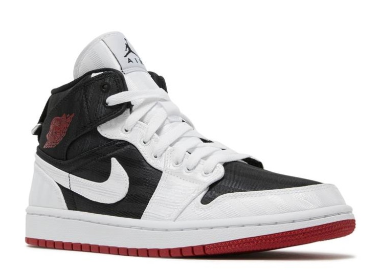 Wmns Air Jordan 1 Mid Se Utility - White Black Gym Red