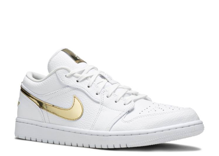 Wmns Air Jordan 1 Retro Low - White Metallic Gold