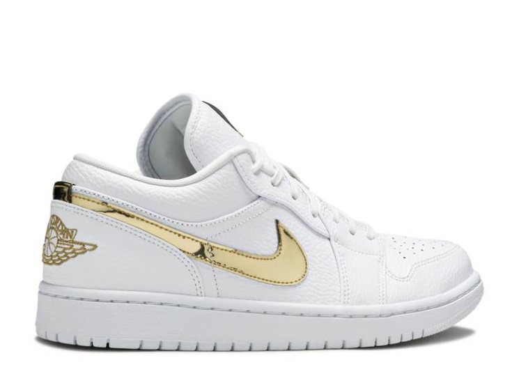 Wmns Air Jordan 1 Retro Low - White Metallic Gold