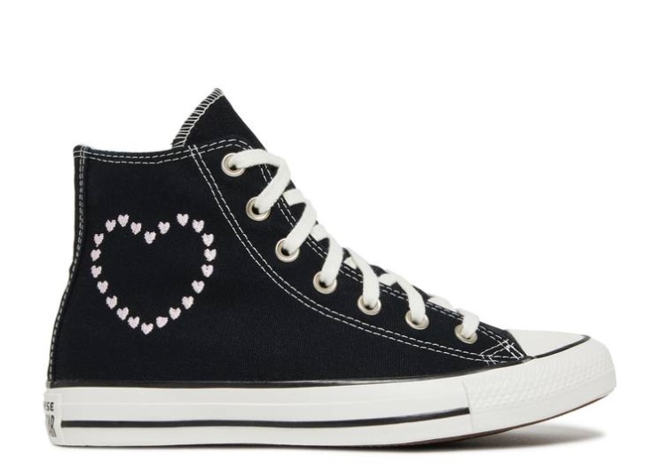 Wmns Chuck Taylor All Star High - Embroidered Hearts Black/White/Cherry Blossom