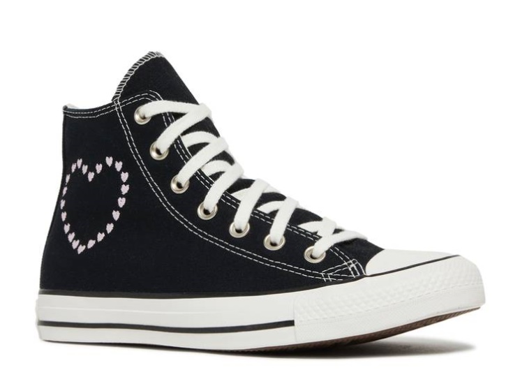 Wmns Chuck Taylor All Star High - Embroidered Hearts Black/White/Cherry Blossom
