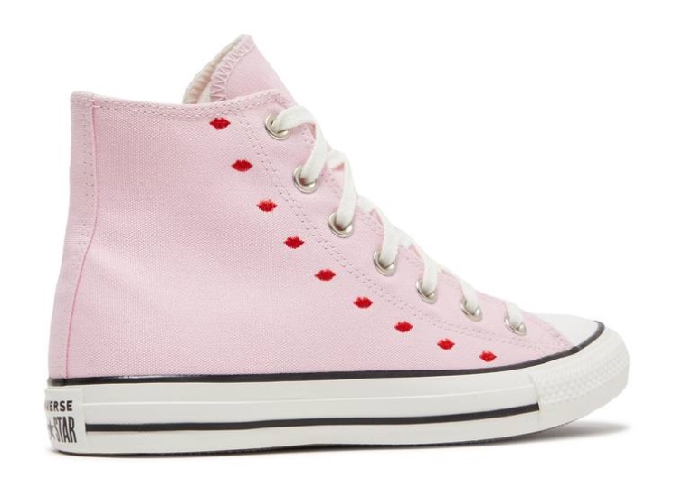 Wmns Chuck Taylor All Star High - Embroidered Hearts Cherry Blossom/White