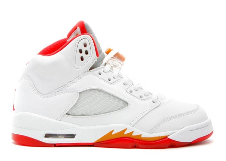 Air Jordan 5 Retro Gs White/Red/Sunset/Dark Cinder