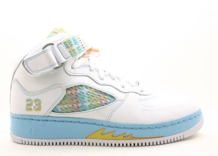 Air Jordan Fusion 5 White/Orange Peel/Blue Chill