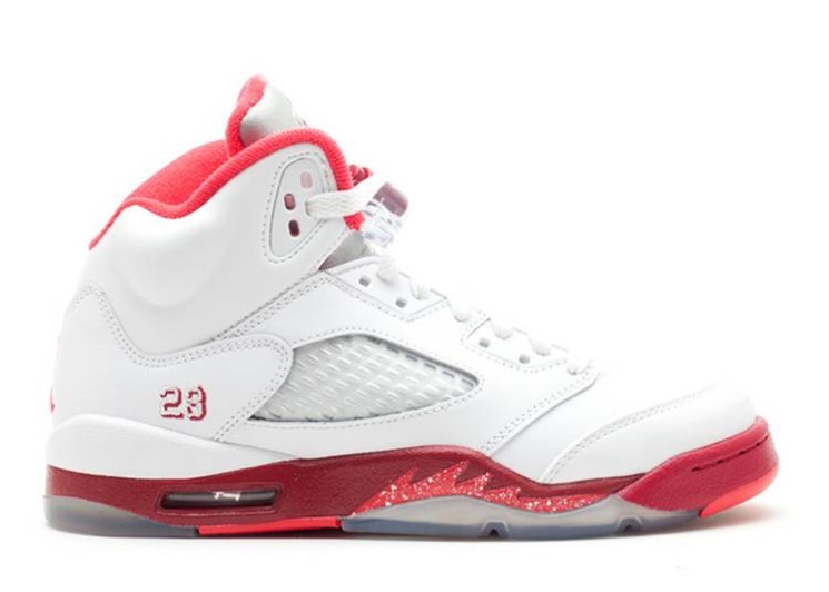 Air Jordan 5 Retro Gs White/Legacy Red/Scarlet Fire