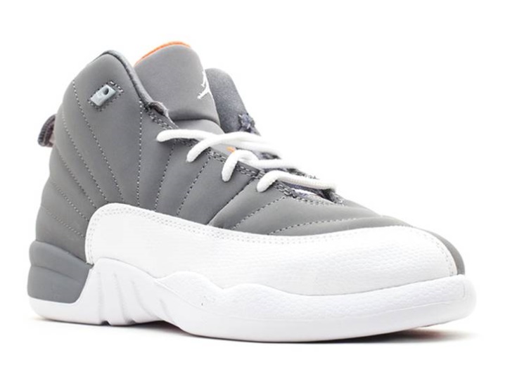 Air Jordan 12 Retro Ps - Cool Grey Orange