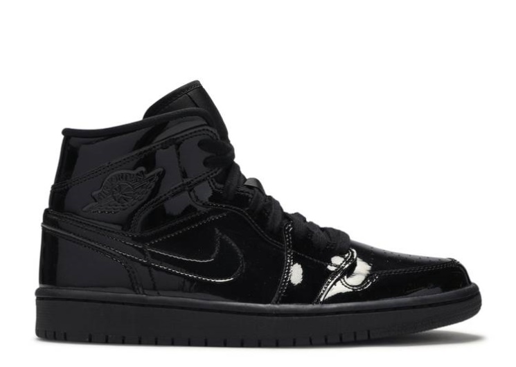 Wmns Air Jordan 1 Mid Patent Se - Triple Black