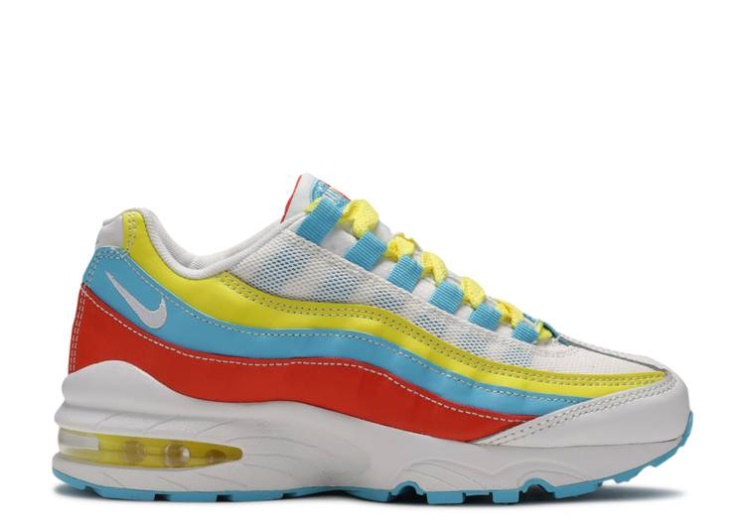 Nike Air Max 95 Gs - White Blue Fury Opti Yellow