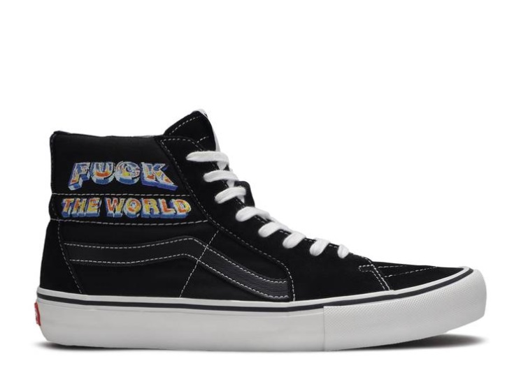 Vans Supreme X Sk8 Hi - Fuck The World Black
