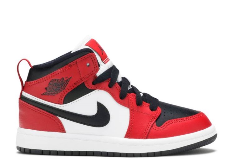 Air Jordan 1 Mid Ps - Chicago Black Toe