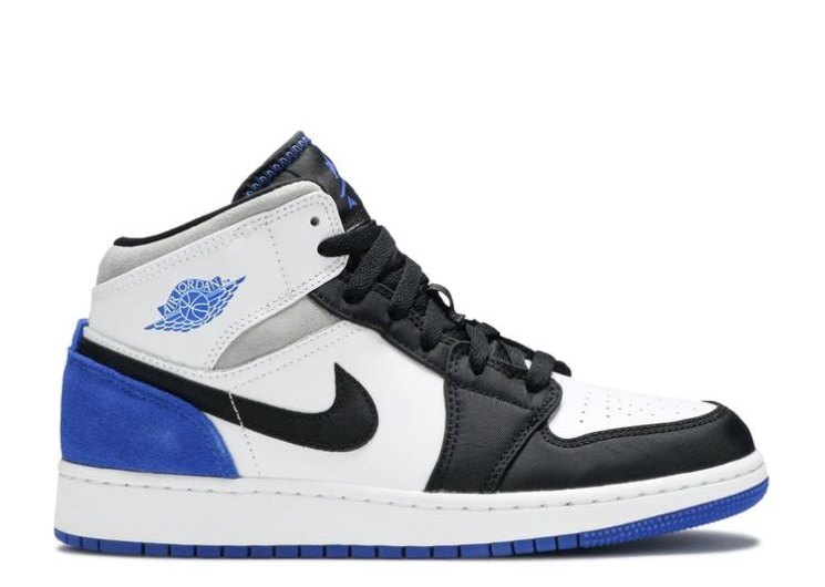 Air Jordan 1 Mid Se Gs - Royal Black Toe