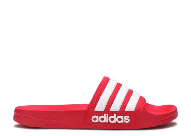 Adidas Adilette Cloudfoam Slides - Scarlet