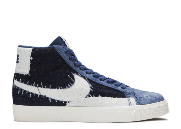 Nike Blazer Mid Sb - Sashiko Pack Mystic Navy/Sail/Sail/Brown