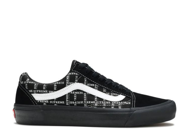 Vans Supreme X Old Skool Pro - Logo Pattern Black