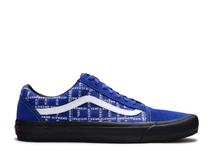 Vans Supreme X Old Skool Pro - Logo Pattern Royal/Black