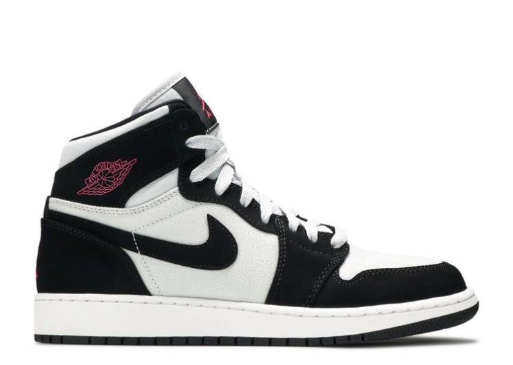 Air Jordan 1 Retro High Gs - Pure Platinum Black Pink