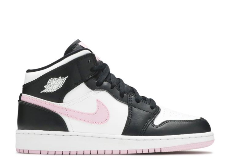 Air Jordan 1 Mid Gs - White Light Arctic Pink