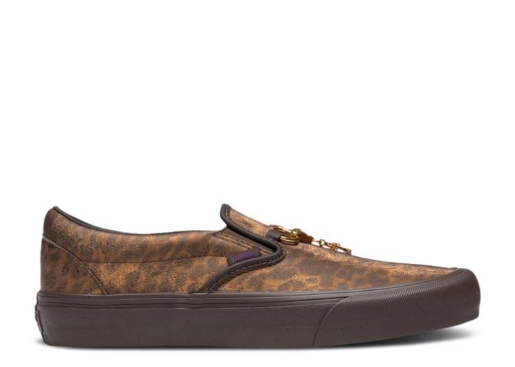 Vans Needles X Vault Classic Slip-On V - Animal Print Brown
