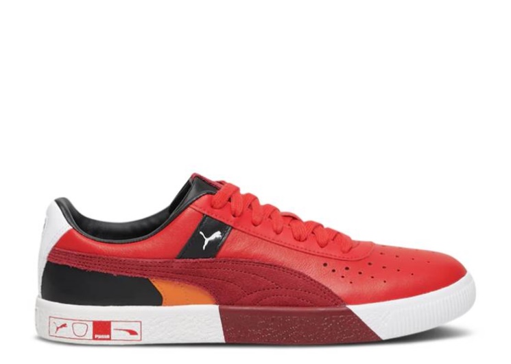 Puma Clyde Hacked Perforated Toe - Red