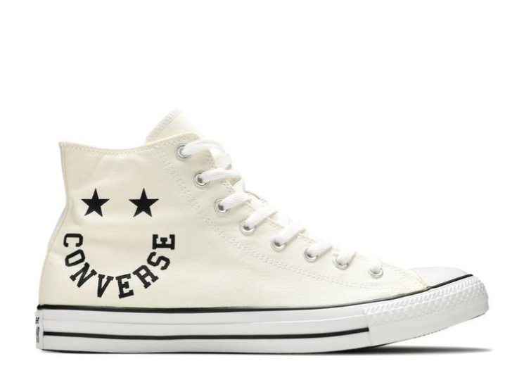 Converse Chuck Taylor All Star High - Smiley Egret/Black/White