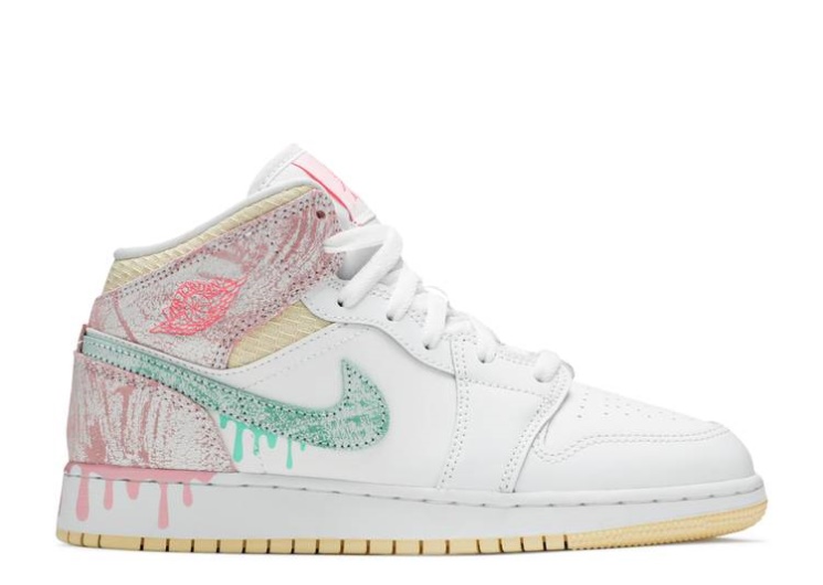 Air Jordan 1 Mid Se Gs - Paint Drip