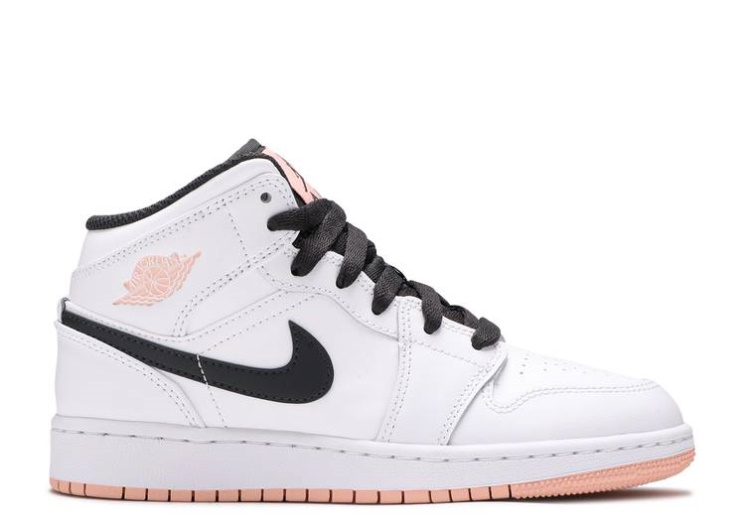 Air Jordan 1 Mid Gs - White Arctic Orange