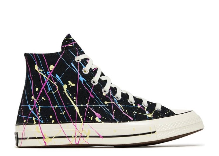 Converse Chuck 70 High - Paint Splatter Black/Hyper Magenta/Egret